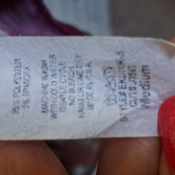 Egs Bergandy Purplish Long Sleeve Floral Flowy Dress. Size Medium - Picture 9 of 9